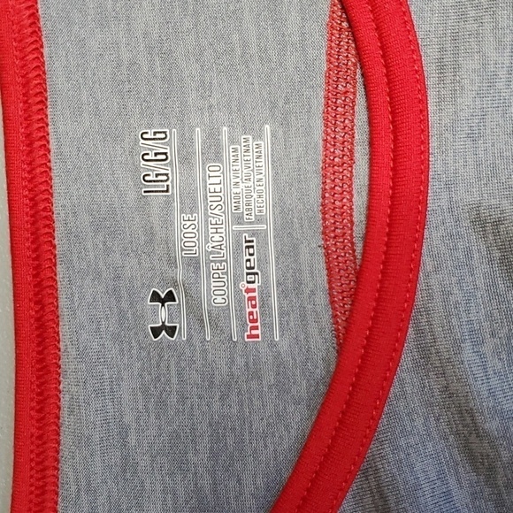UNDER Armour large loose fit grey and red athletic jersey - Picture 5 of 5